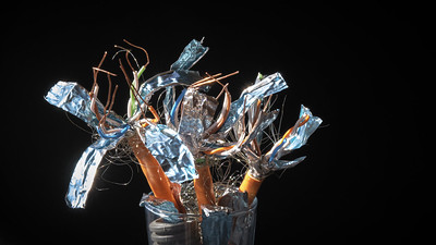 'Network Flowers' by Josef Laimer is licensed under CC BY 2.0 Image of network cabling arranged to resemble a blossom